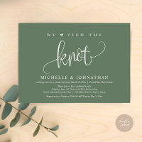 We Tied The Knot, Wedding Elopement Party Invitat