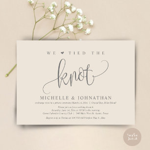 We Tied The Knot, Wedding Elopement Party Invitat Invitation