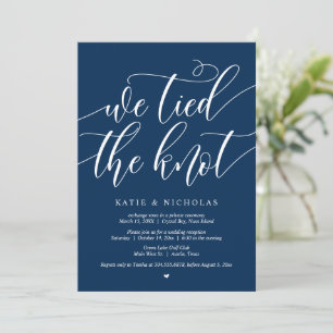 We tied the knot, Wedding Elopement Party Invitati Invitation