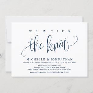 We Tied The Knot, Wedding Elopement Party Invitation