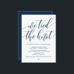 We tied the knot, Wedding Elopement Party Invitation<br><div class="desc">Beautiful Modern Simple Navy Blue Calligraphy,  Wedding Elopement Announcement,  Invitation card (We tied the knot). This is perfect for your wedding reception and post-wedding celebration party. Add your details in matching font / lettering.
#TeeshaDerrick</div>