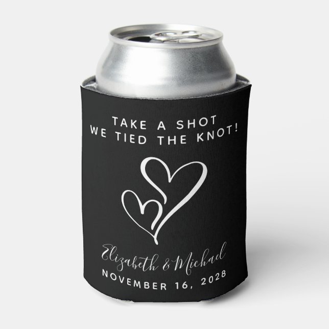 We Tied The Knot Wedding Favor Can Cooler (Can Front)
