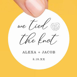 We Tied the Knot Wedding Favor Label / Sticker