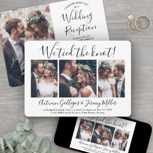 We Tied the Knot Wedding Reception 4 Photo Collage Invitation