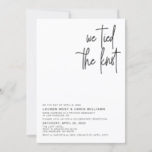 We Tied the Knot Wedding Reception Invitation