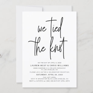 We Tied the Knot Wedding Reception Invitation