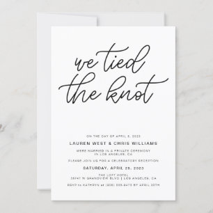 We Tied the Knot Wedding Reception Invitation