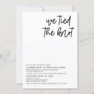 We Tied the Knot Wedding Reception Invitation