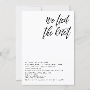 We Tied the Knot Wedding Reception Invitation