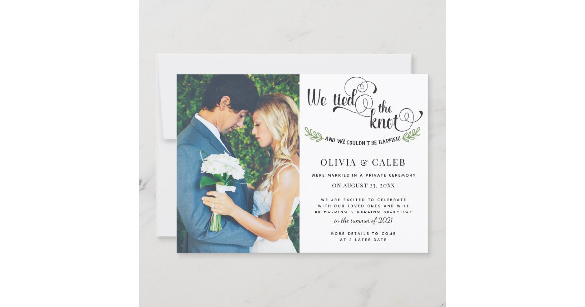 We tied the knot Wedding Reception Invitation | Zazzle