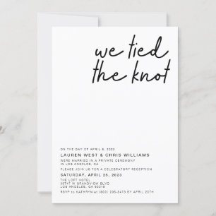 We Tied the Knot Wedding Reception Invitation