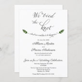 We tied the Knot Wedding Reception Invitation (Front/Back)