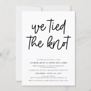 We Tied the Knot Wedding Reception Invitation