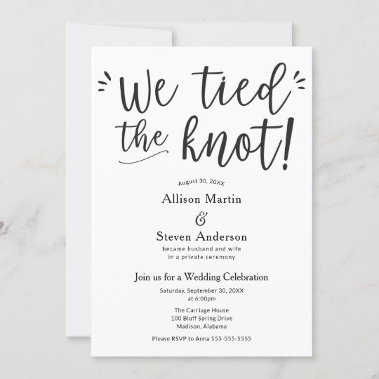 We tied the Knot Wedding Reception Invitation | Zazzle.com