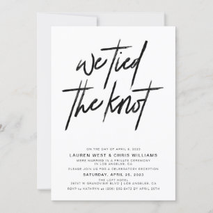 We Tied the Knot Wedding Reception Invitation