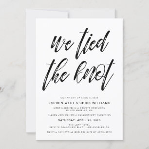 We Tied the Knot Wedding Reception Invitation