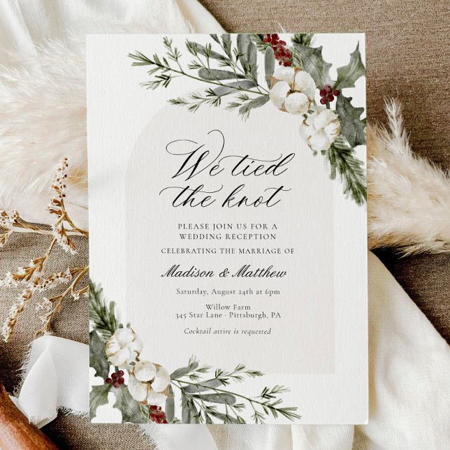 We Tied the Knot Winter Wedding Reception Invitation (Creator Uploaded)