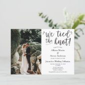 We tied the Knot with Photo Wedding Reception Invitation (Standing Front)