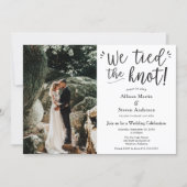 We tied the Knot with Photo Wedding Reception Invitation (Front)