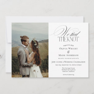 We tied the Knot with Photo Wedding Reception Invitation