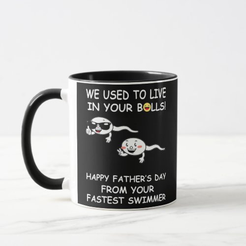 We Used To Live In Your Balls Happy Fathers Day Mug