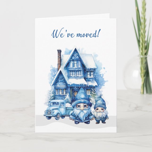 We’ve Moved and Happy Holiday Announcement Gnomes (Front)