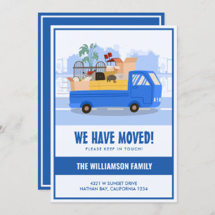 We’ve Moved Blue Truck On The Road Moving Announcement