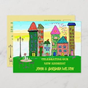 We’ve Moved Budget City Apartment Houses Moving An Announcement Postcard