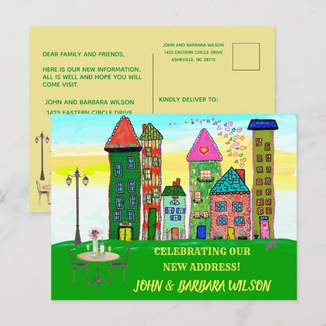 We’ve Moved Budget City Apartment Houses Moving An Announcement Postcard (Front/Back)