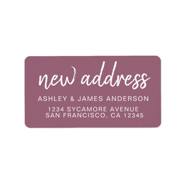 We’ve Moved Classic Mellow Mauve New Address Label (Front)
