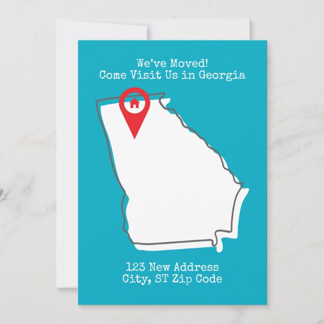 We’ve Moved! Come Visit Us in Georgia Announcement (Front)
