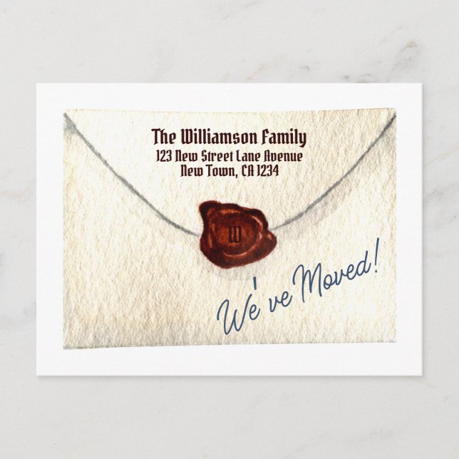 We’ve Moved Medieval Monogram Moving Announcement Postcard (Front)