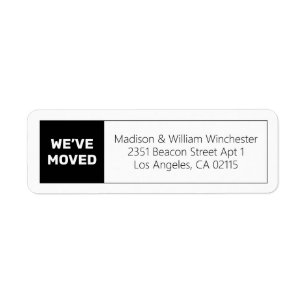 We’ve moved Minimalist bold black white frame Label