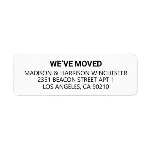 We’ve moved Minimalist modern black white custom Label