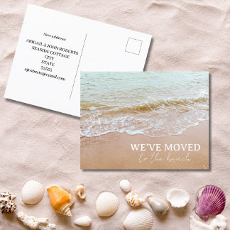 We’ve Moved To The Beach New Address Postcard