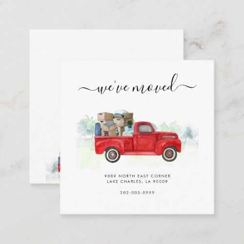 Weve Moved Watercolor Elegant Moving Announcement
