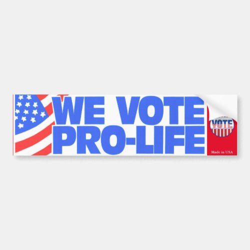 We Vote Pro_Life Bumper Sticker
