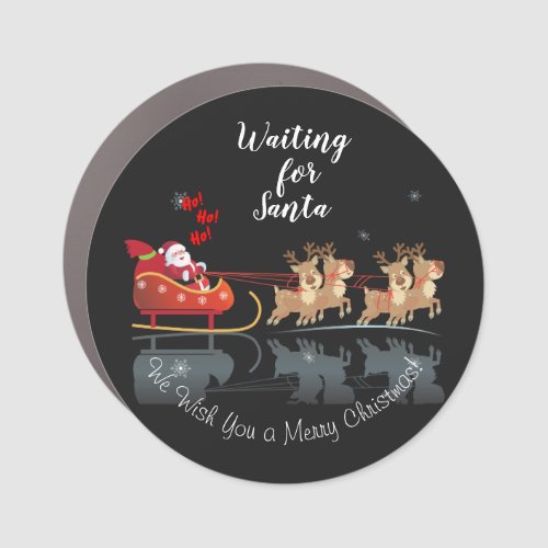 We Waiting for Santa Ho Ho Ho Winter Holiday Car Magnet