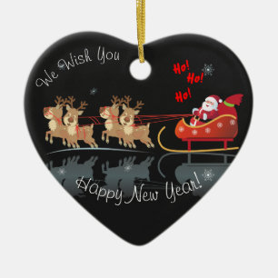 We Waiting for Santa Ho! Ho! Ho! Winter Holiday Ceramic Ornament