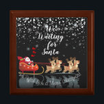 We Waiting for Santa Ho! Ho! Ho! Winter Holiday Gift Box<br><div class="desc">We Waiting for Santa Ho! Ho! Ho! Winter Holiday - Gift Box - with "We Wish You a Merry Christmas!" Wishes Text, Lettering. Happy New Year and Merry Christmas Holiday Event. Christmas Winter Fairy Tale. Fantasy Snowy Landscape with Santa and Gifts, reindeer, falling snow, snowflakes. Beautiful Illustration for Crafts &...</div>