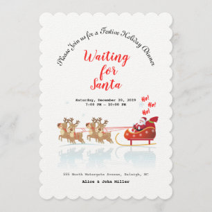 We Waiting for Santa Ho! Ho! Ho! Winter Holiday Invitation