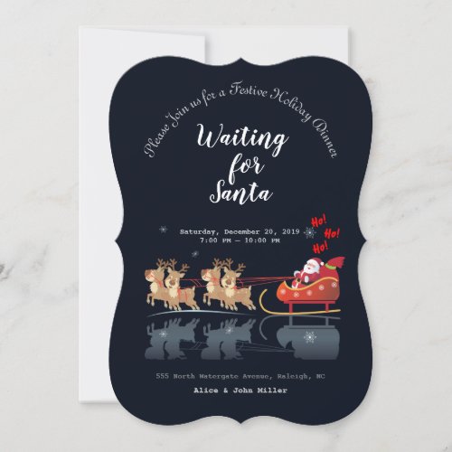 We Waiting for Santa Ho Ho Ho Winter Holiday Invitation