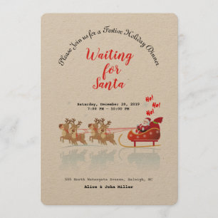 We Waiting for Santa Ho! Ho! Ho! Winter Holiday Invitation