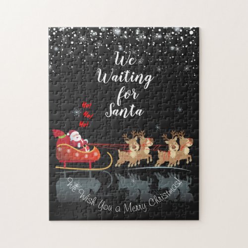 We Waiting for Santa Ho Ho Ho Winter Holiday Jigsaw Puzzle