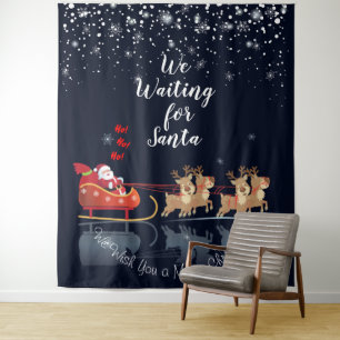 We Waiting for Santa Ho! Ho! Ho! Winter Holiday Tapestry