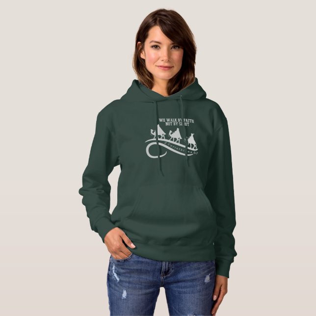 We Walk By Faith Not By Sight Christian Christmas Hoodie (Front Full)
