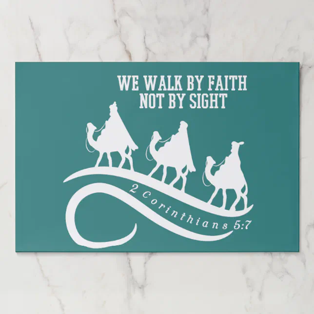 We Walk By Faith Not By Sight Christian Christmas Paper Placemat Zazzle
