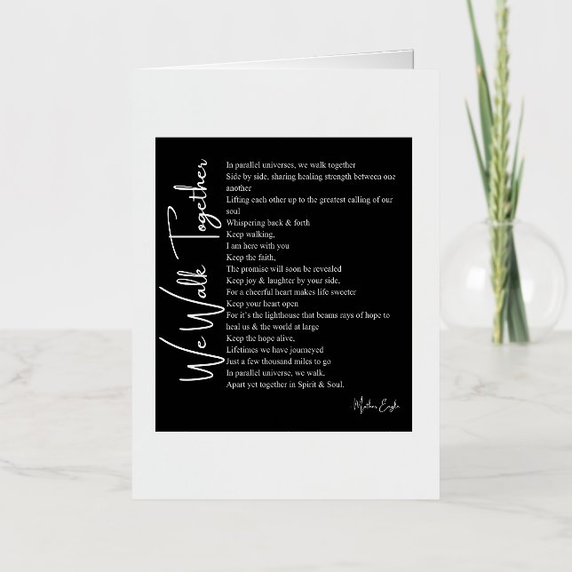 We walk together love poem  foil greeting card (Front)
