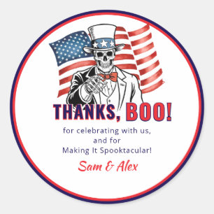 We Want Boo Patriotic Halloween Costume Party Classic Round Sticker