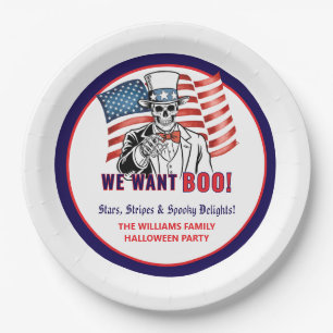 We Want Boo Patriotic Halloween Costume Party Paper Plates